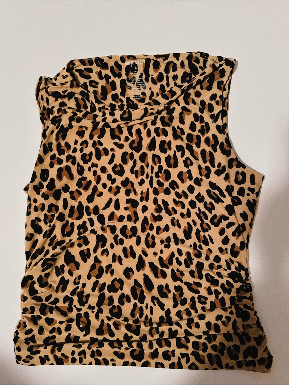 Nine West Leopard Print Tank Top - Tan & Black